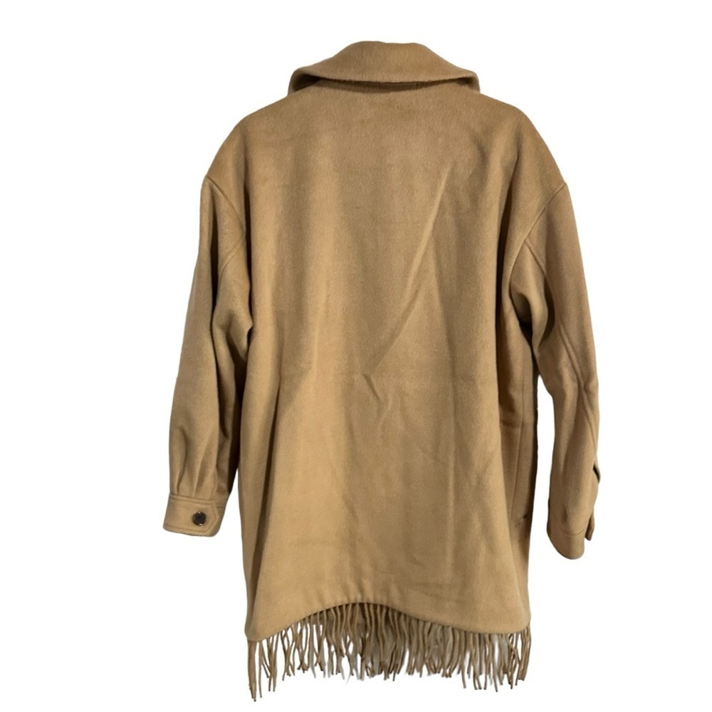 Sanctuary Camel Fringe Wool Blend Coat Size Small NWT - Picture 5 of 10